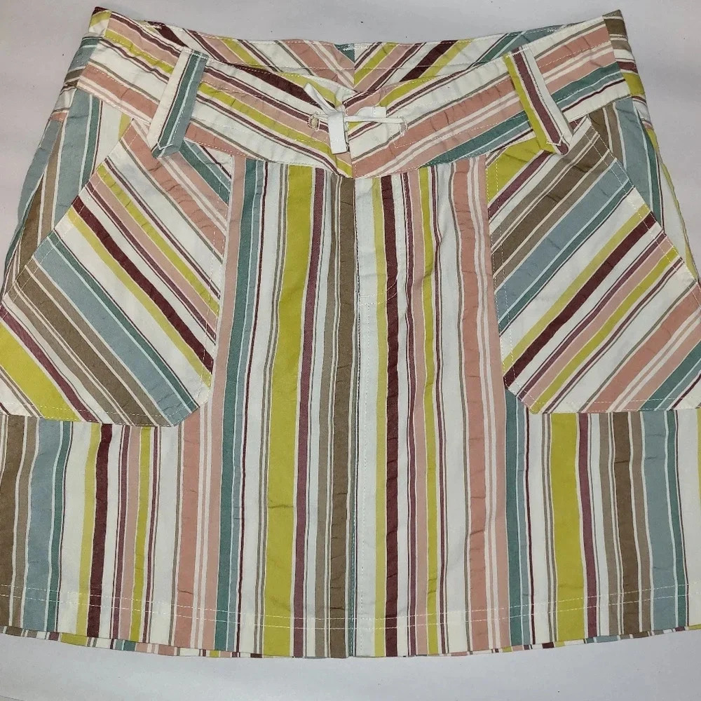 Patagonia Striped Skirt Drawstring Waist Pockets Size Large‎ Cottagecore